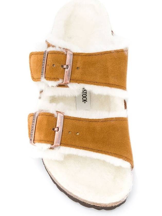 Arizona Shearling Suede Slippers Mink - BIRKENSTOCK - BALAAN 3