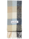 Check Mohair Muffler Blue Beige Black - ACNE STUDIOS - BALAAN 3