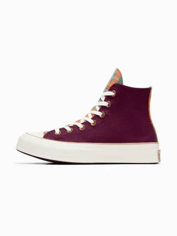 Chuck 70 Canvas Plaid Deep Bordeaux A12452C - CONVERSE - BALAAN 1