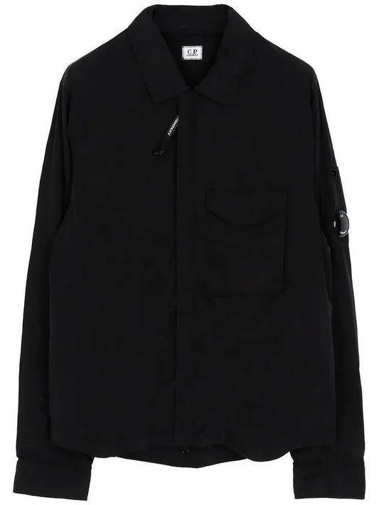Chrome-R Zipped Overshirt Jacket Black - CP COMPANY - BALAAN 2