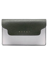 Logo Color Block Saffiano Card Wallet Green - MARNI - BALAAN 1