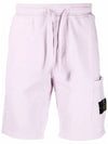 Waffen Patch  Fleece Bermuda Shorts Lavender - STONE ISLAND - BALAAN 3