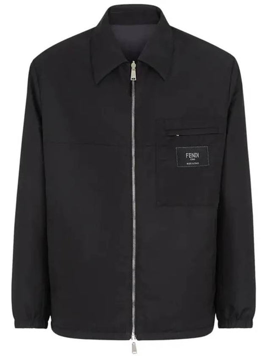 Nylon Reversible Zip-Up Jacket Black - FENDI - BALAAN 2