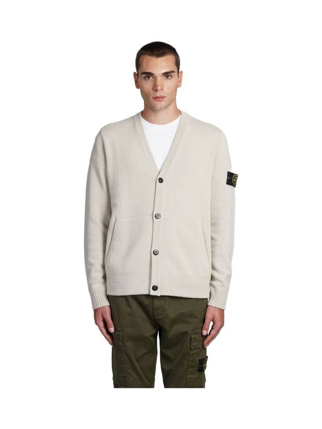 Men's Wappen Patch Button Cardigan Ivory - STONE ISLAND - BALAAN 1