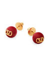 Valentino 4W2J0E35 DHC ZT2 J0E35 Garavani V logo pearl earrings - RED VALENTINO - BALAAN 4