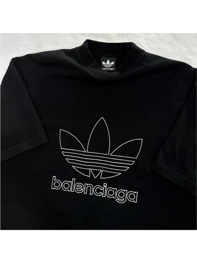 2 x Adidas Valdidas embroidered logo short sleeve t shirt black - BALENCIAGA - BALAAN 4