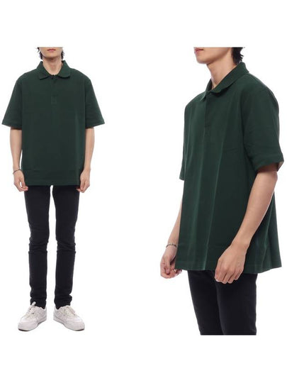 Cotton Polo Shirt Green - BURBERRY - BALAAN 2