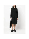 Cut-Out Detail Shirt Midi Dress Black - MAISON MARGIELA - BALAAN 3