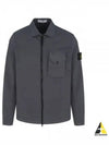 Stretch Cotton Gabardine Overshirt Jacket Dark Grey - STONE ISLAND - BALAAN 2