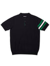 Men's Signature Line Short Sleeve Polo Knit Top Black - TRIMERE - BALAAN 3