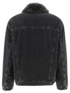 Sherpa Collar Denim Jacket Black - ACNE STUDIOS - BALAAN 3