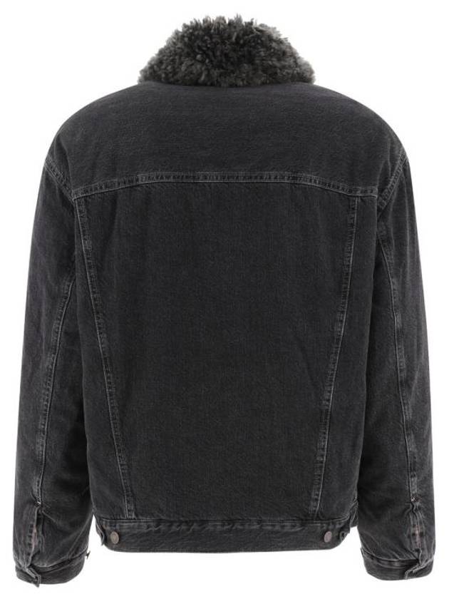 Sherpa Collar Denim Jacket Black - ACNE STUDIOS - BALAAN 3