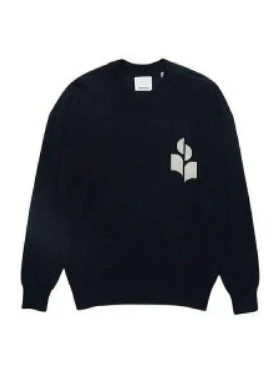 Ateley Logo Cotton Sweatshirt Midnight - ISABEL MARANT - BALAAN 2