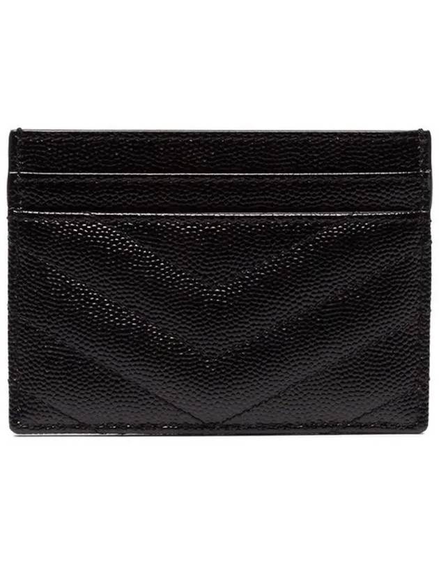 Gold Hardware Matelasse Caviar Leather Card Wallet Black - SAINT LAURENT - BALAAN 3