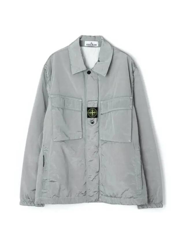 Lightweight Shirt Jacket Silver - STONE ISLAND - BALAAN 1