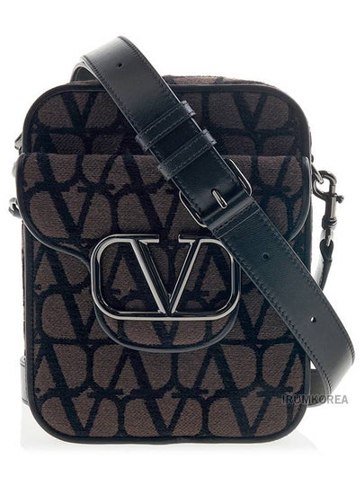 V Logo Toile Iconographe Shoulder Bag Brown - VALENTINO - BALAAN 2