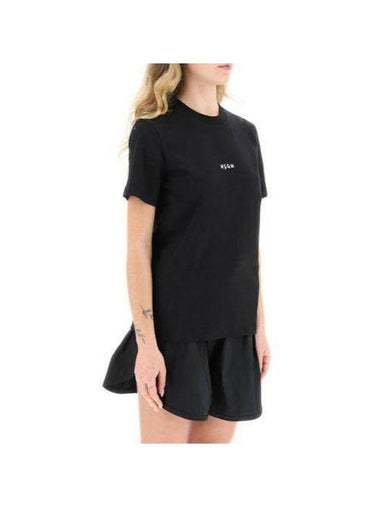 Micro Brushed Logo Short Sleeve T-Shirt Black - MSGM - BALAAN 1