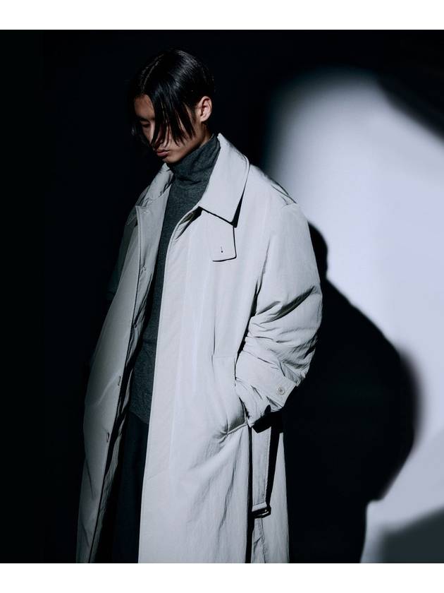 PADDED NYLON MAXI COAT GRAY - INTERSECTION - BALAAN 2