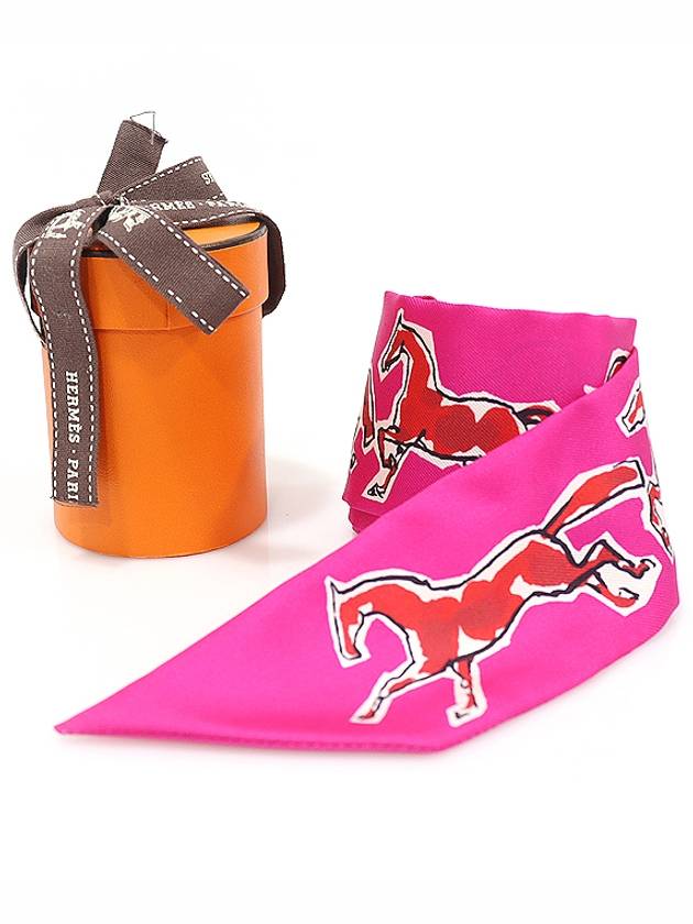 H063803S 16 100 Silk Chevaux en Liberte Slim Twilly Scarf - HERMES - BALAAN 2