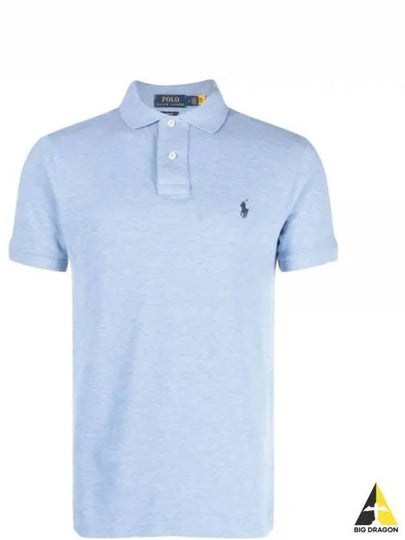 Logo Slim Fit Short Sleeve Polo Shirt Blue - POLO RALPH LAUREN - BALAAN 2