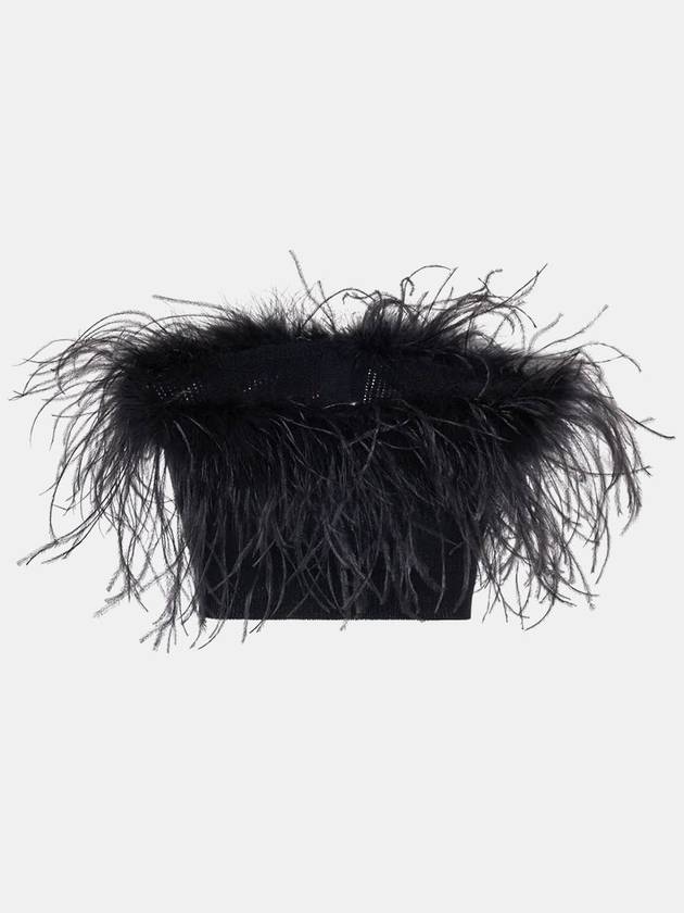 Wool Blend Knitted Bandeau with Feathers - ALESSANDRA RICH - BALAAN 2