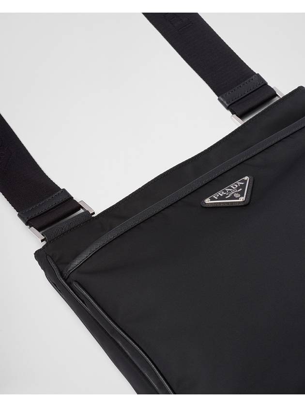 Triangle Logo Re-nylon Saffiano Leather Cross Bag Black - PRADA - BALAAN 7