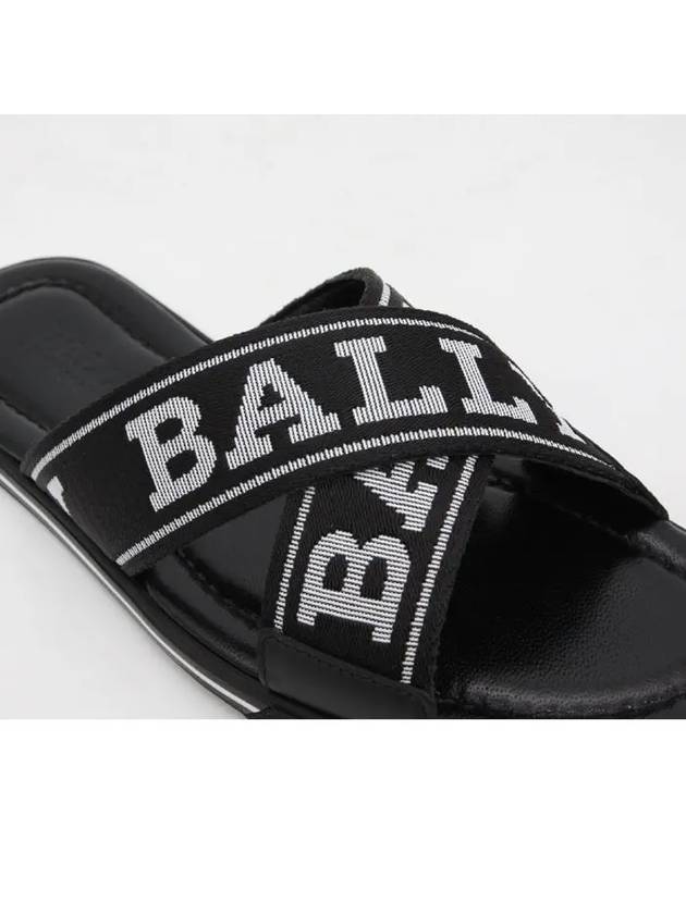 Logo Bonk Slippers Black - BALLY - BALAAN 6