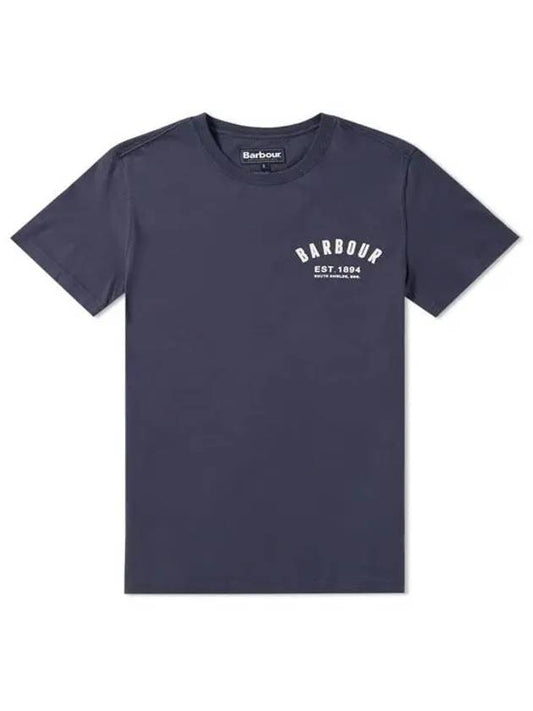 Men's Chest Logo Short Sleeve T-Shirt Navy - BARBOUR - BALAAN.