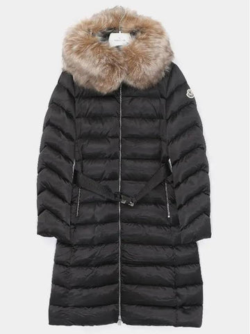 Leerage Patch Logo Belted Hooded Fur Long Padded Women s Jacket 1C00045 59685 99M LEERSIE - MONCLER - BALAAN 1