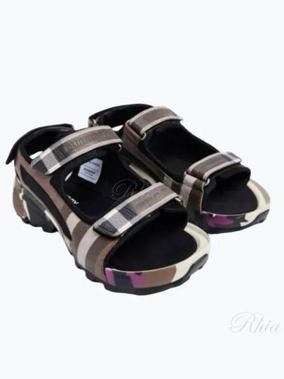 Check Arthur Sandals Brown - BURBERRY - BALAAN 2