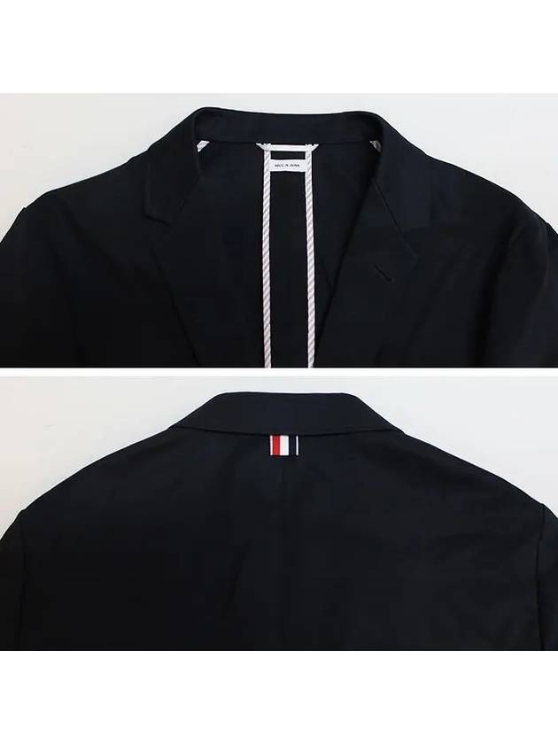 4 Bar Armband Cotton Blazer Jacket Navy - THOM BROWNE - BALAAN 6