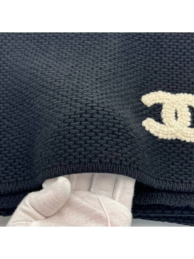 CC logo cashmere muffler black AAA397 - CHANEL - BALAAN 8