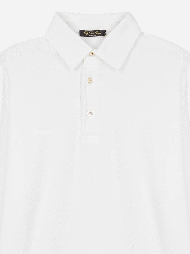 Men's Plain Cotton Long Sleeve PK Shirt Optical White - LORO PIANA - BALAAN 5