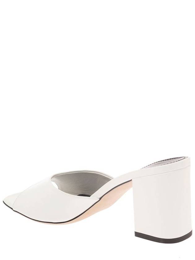 'Anja' White Mules With Block Heel In Patent Leather Woman - PARIS TEXAS - BALAAN 3