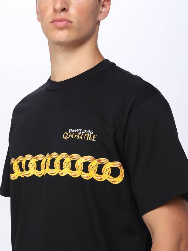 Versace Jeans Couture cotton T-shirt with Chain print - VERSACE - BALAAN 3