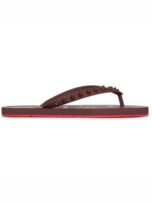 Loubi Spike Rubber Flip Flops Brown - CHRISTIAN LOUBOUTIN - BALAAN 2