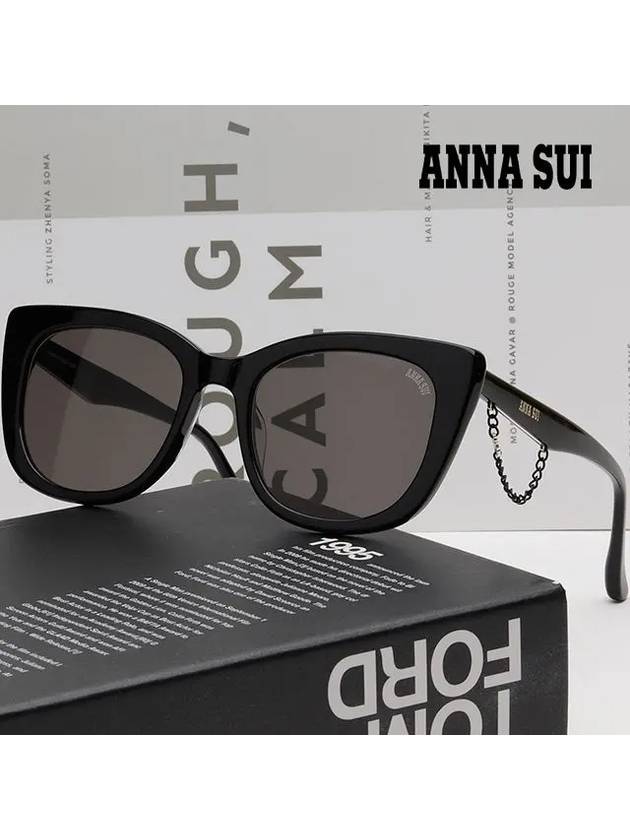 Sunglasses AS2209KS 001 Chain decoration cat eye horn rim - ANNA SUI - BALAAN 2