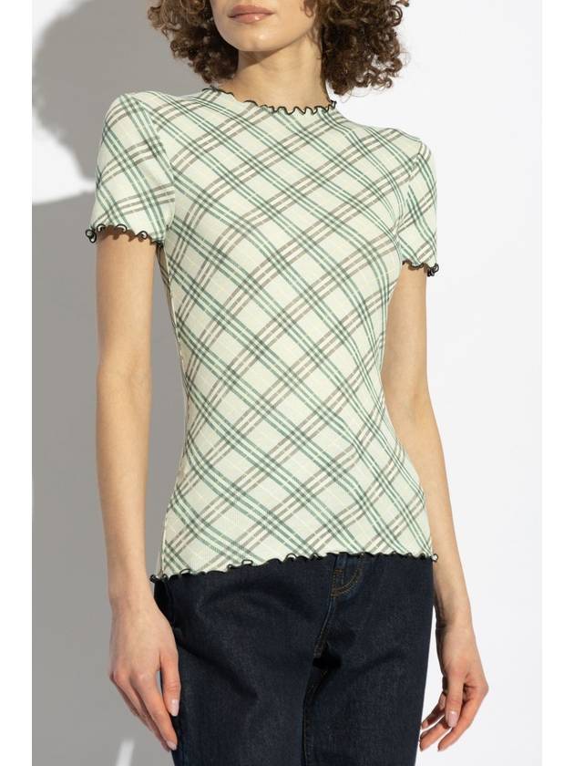 Burberry Top With Check Pattern, Women's, Green - BURBERRY - BALAAN 3