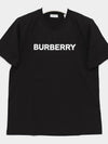 Logo Print Crew Neck Cotton Short Sleeve T-Shirt Black - BURBERRY - BALAAN 3