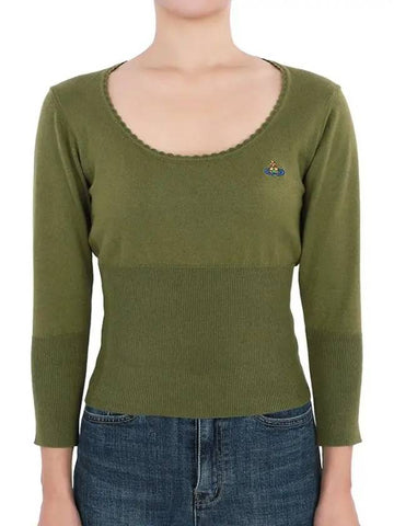 Cashmere Bebe Knit Top Khaki - VIVIENNE WESTWOOD - BALAAN 1