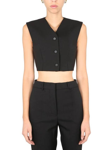 STRETCH WOOL CANVAS VEST - MAX MARA - BALAAN 1