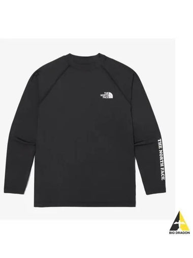 The North Face KIDS Sunshield Neck Long Sleeve Tee NT7TQ04S BLK - THE NORTH FACE - BALAAN 1