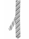 Striped Silk Tie Light Grey - THOM BROWNE - BALAAN 2