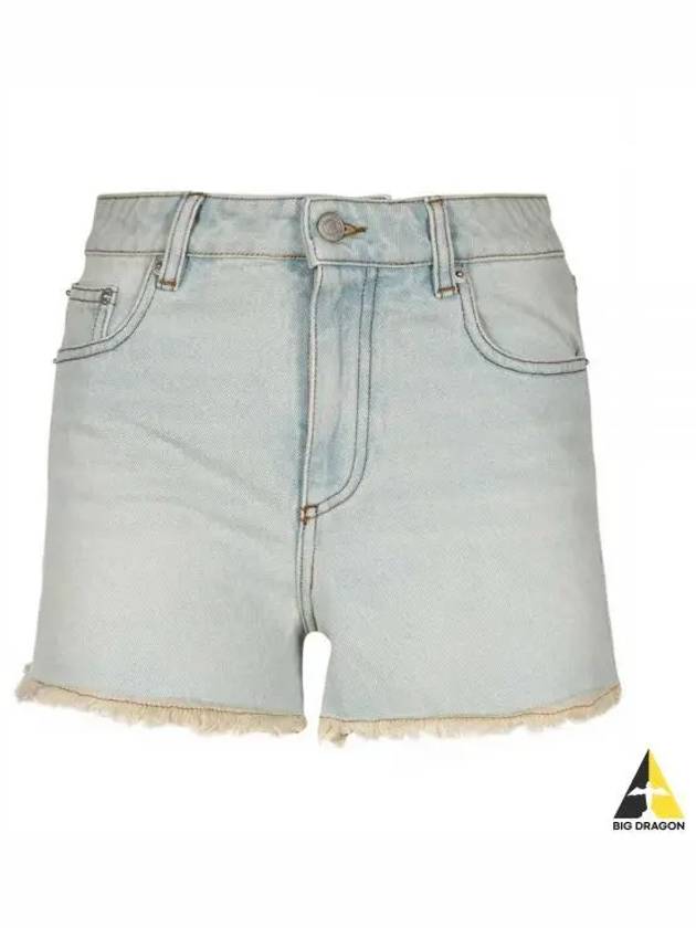 Back Logo Patch Denim Shorts Light Blue - AMI - BALAAN 2