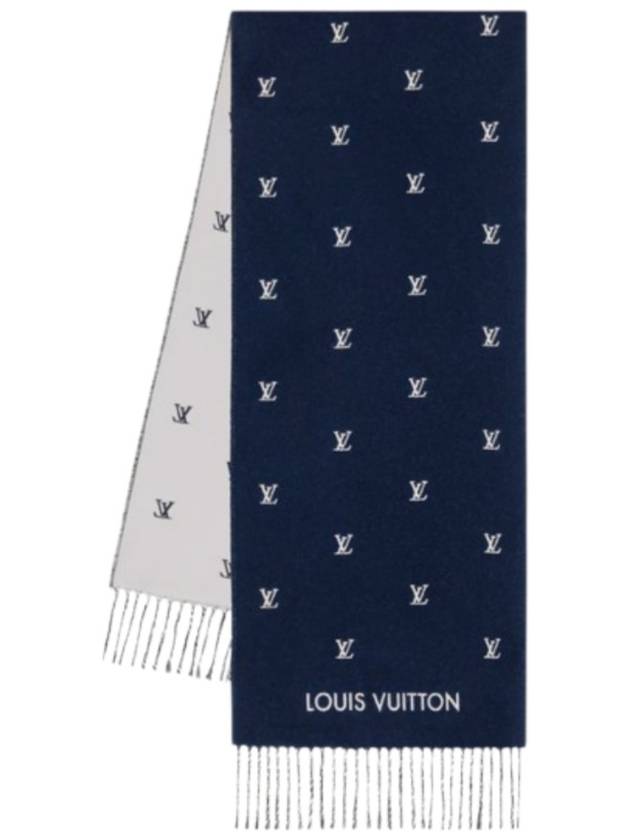 Men s scarf shawl LV blazon navy blue - LOUIS VUITTON - BALAAN 7