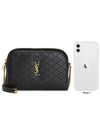 Gaby Quilted Lambskin Chain Cross Bag Black - SAINT LAURENT - BALAAN 10