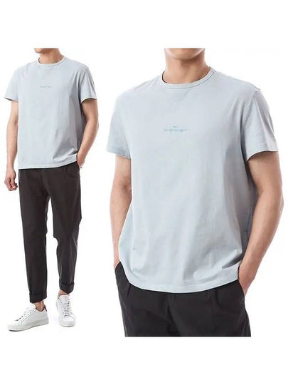 Reverse Logo Jersey Short Sleeve T Shirt Sky Blue - MAISON MARGIELA - BALAAN 2