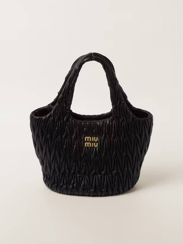 Wander Materasse Napa Leather Tote Bag Black - MIU MIU - BALAAN 3