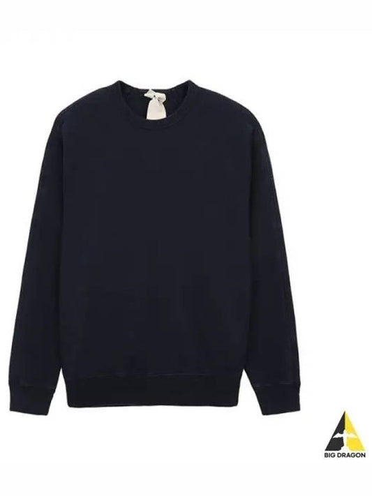 Ten c back logo patch brushed sweatshirt navy ivory 22CTCUF03035 A06455 - TEN C - BALAAN 1