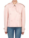 Cotton Gabardine Cropped Trench Coat Pink - BURBERRY - BALAAN 4